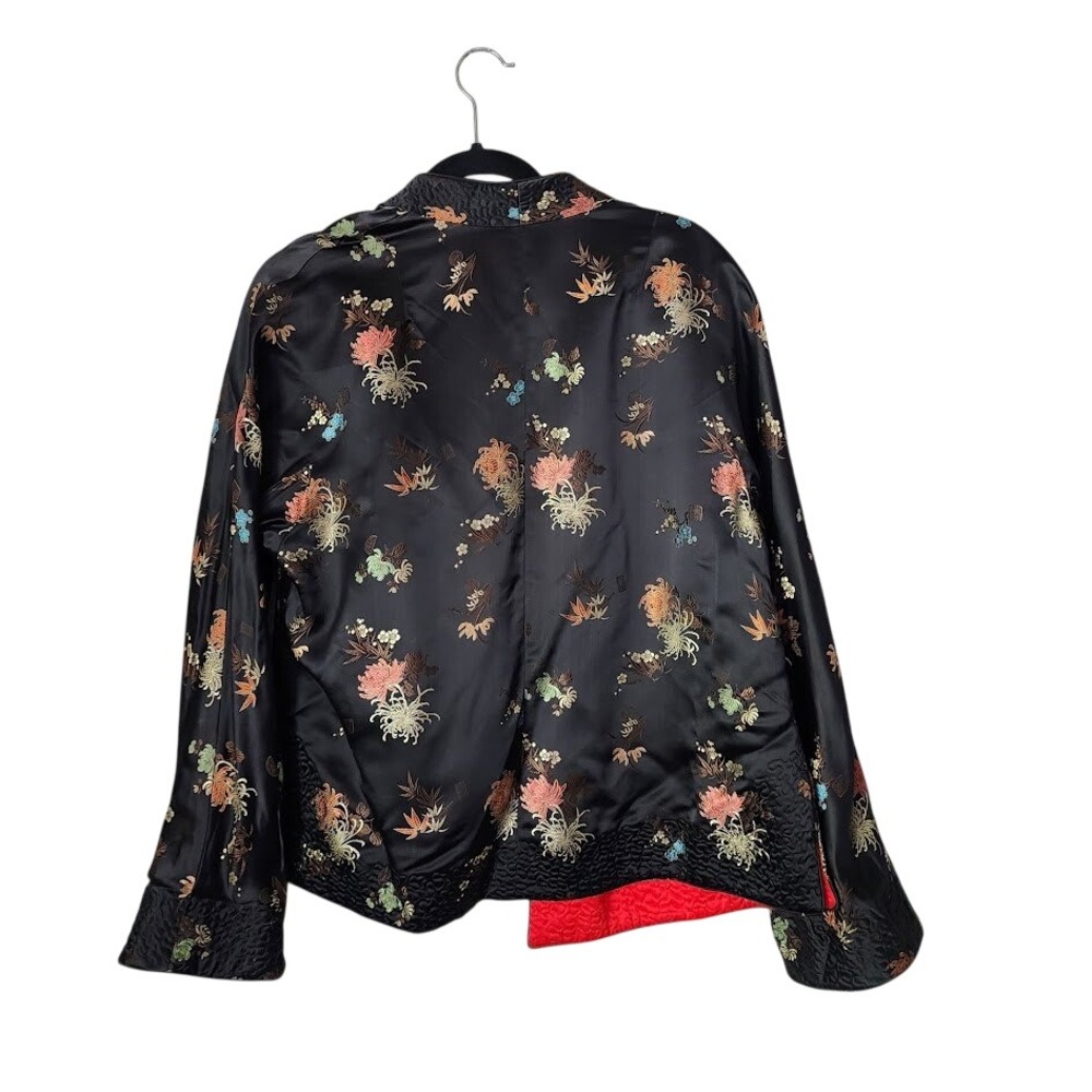 Vintage Reversible Silk Feel Brocade Jacket Frog Closure‎ Size 44 - Picture 3 of 13